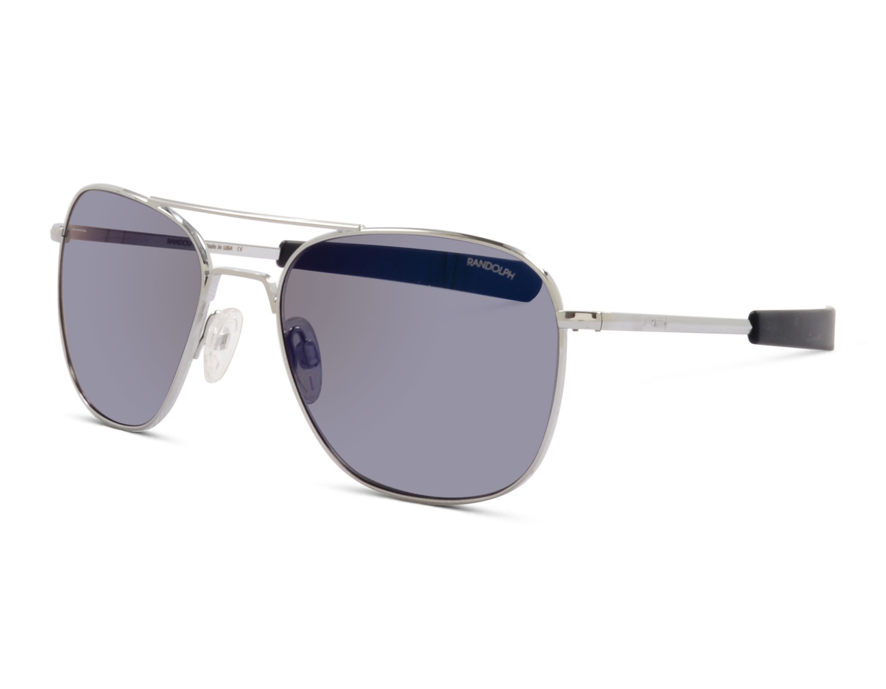 Randolph AF329-AI Aviator Bright Chrome 58 Silberfarben/Blaues Glas