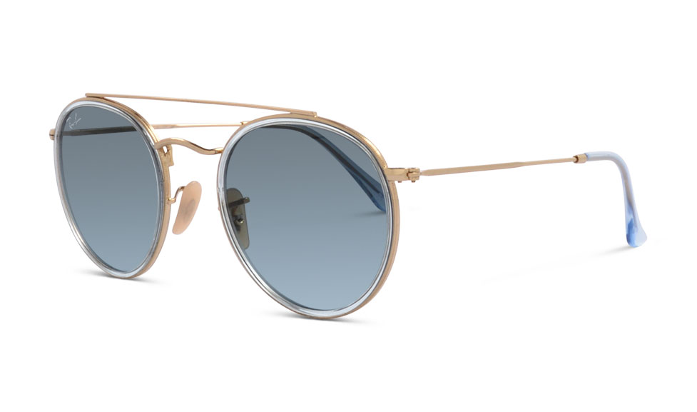 Ray Ban RB 3647-N 9123-3M 51 Gold Blue Gradient Grey