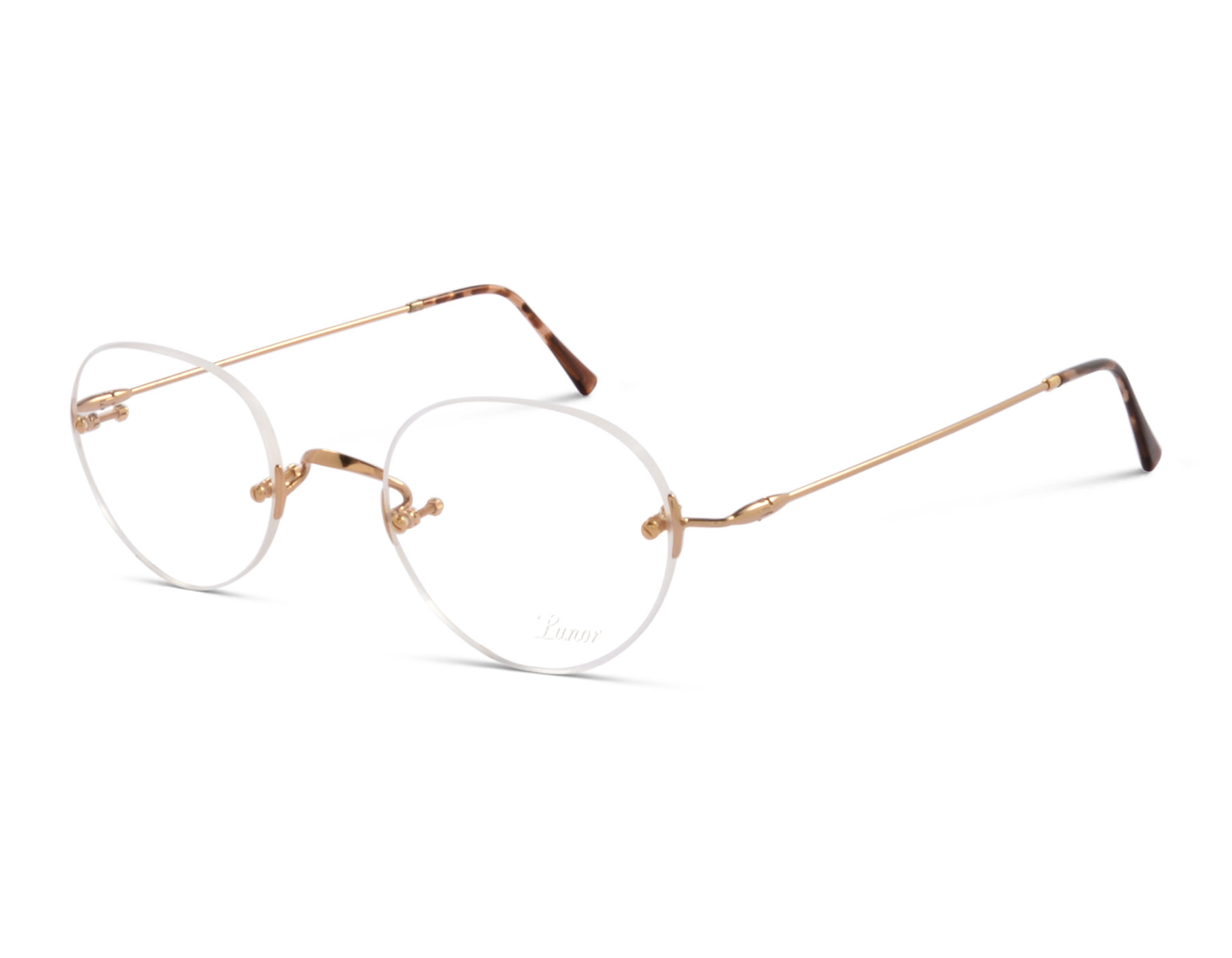 Herren Edel Elegant Vintage Retro Stil Klarglas Brillen Rund Gold