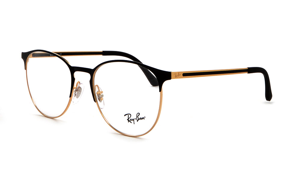 Ray Ban RX 6375 2890 51 Gold Top On Black