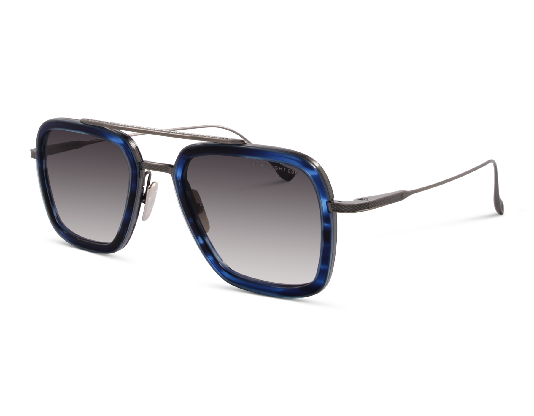 1028767 Dita Flight 006 7806-T-BLU-SIL-52 Blue Swirl - Antique Silver